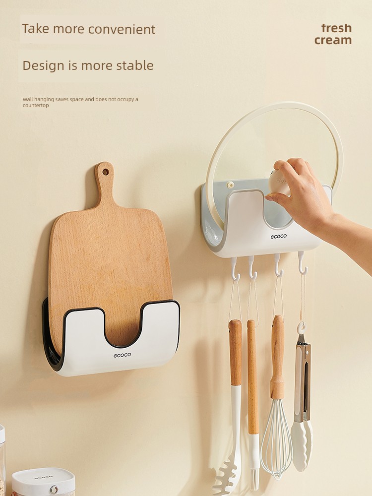 Kitchen For Home Sitting Handy Gadget Wall Storage Pot Lid Rack
