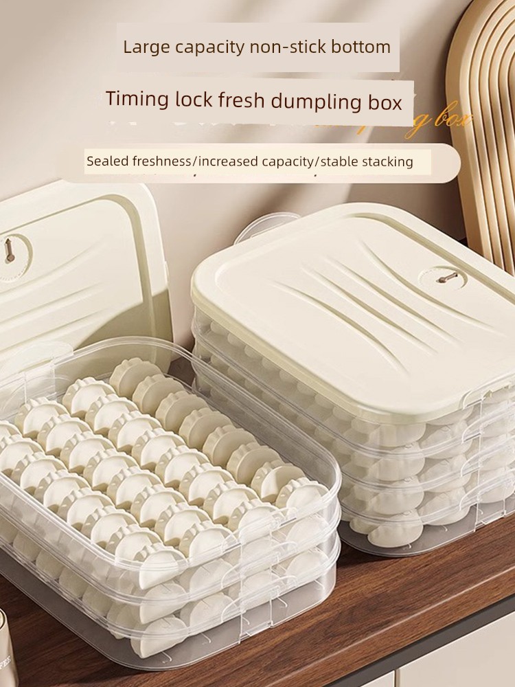 Dumpling Freezer Box For Home Food Grade Sealed Crisper Dumpling Wonton Quick-Frozen Kitchen Refrigerator Storage Storage Box