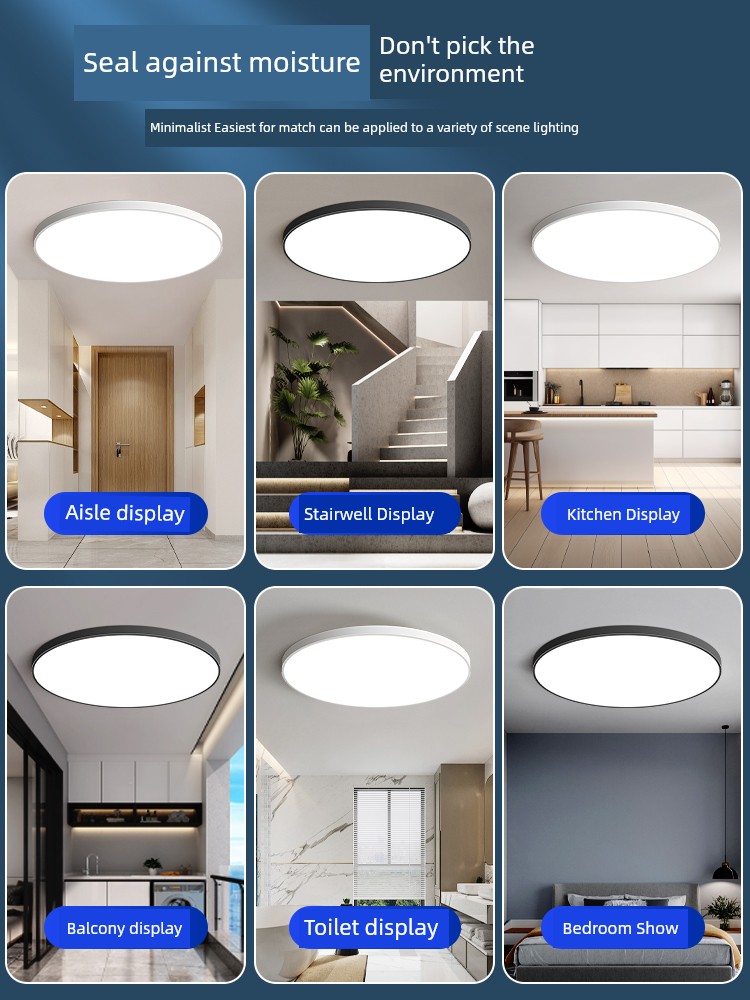 LED Living Room Bedroom Kitchen Super Bright Three-Proof Ceiling Light
