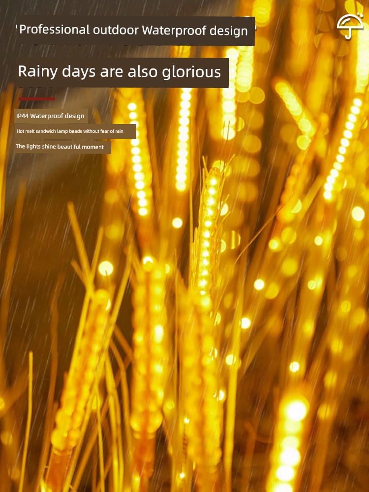 LED Luminous Solar Wheat Lights New Year Outdoor Scene Atmosphere Scene Layout Waterproof Decorations Ground Plug Light