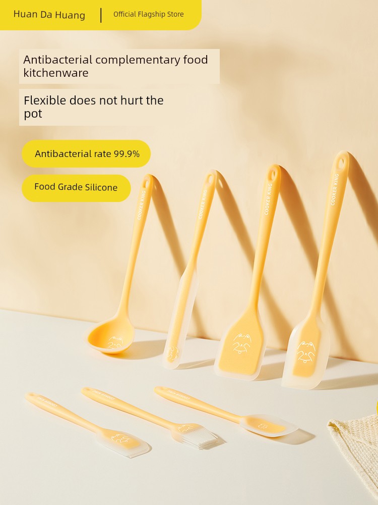 Cooker King Silicone Spatula Scraper Suit Soup Spoon Small Size Shovel Baby Food Supplement Grade Soft Board Butter Knife