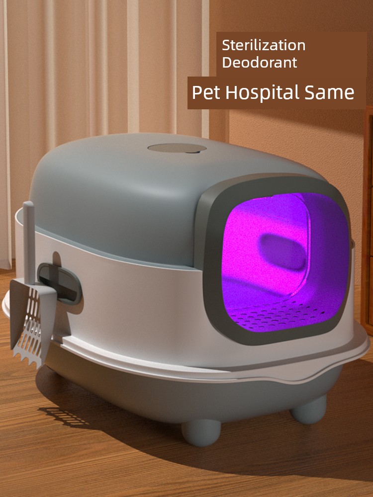 Litter Box Fully Enclosed Oversized Cat Toilet Anti-Splash Strong Anti-Mite Cat Litter Box Deodorizing Filter Cat Supplies