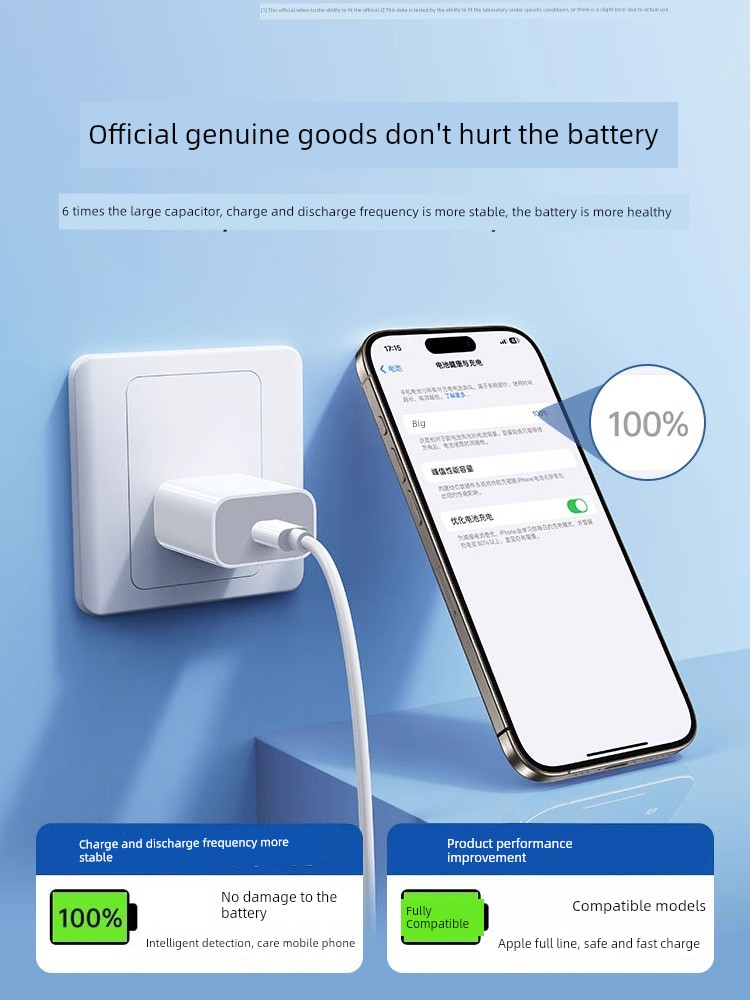 [10-Year Warranty] Suitable for Official Authentic Products for Apple 15 Charging Plug Iphone14 Charger Original 30wpd Fast Charge 13 Plug Pro Charging Plug Max Suit Pro Mobile Phone Data Cable