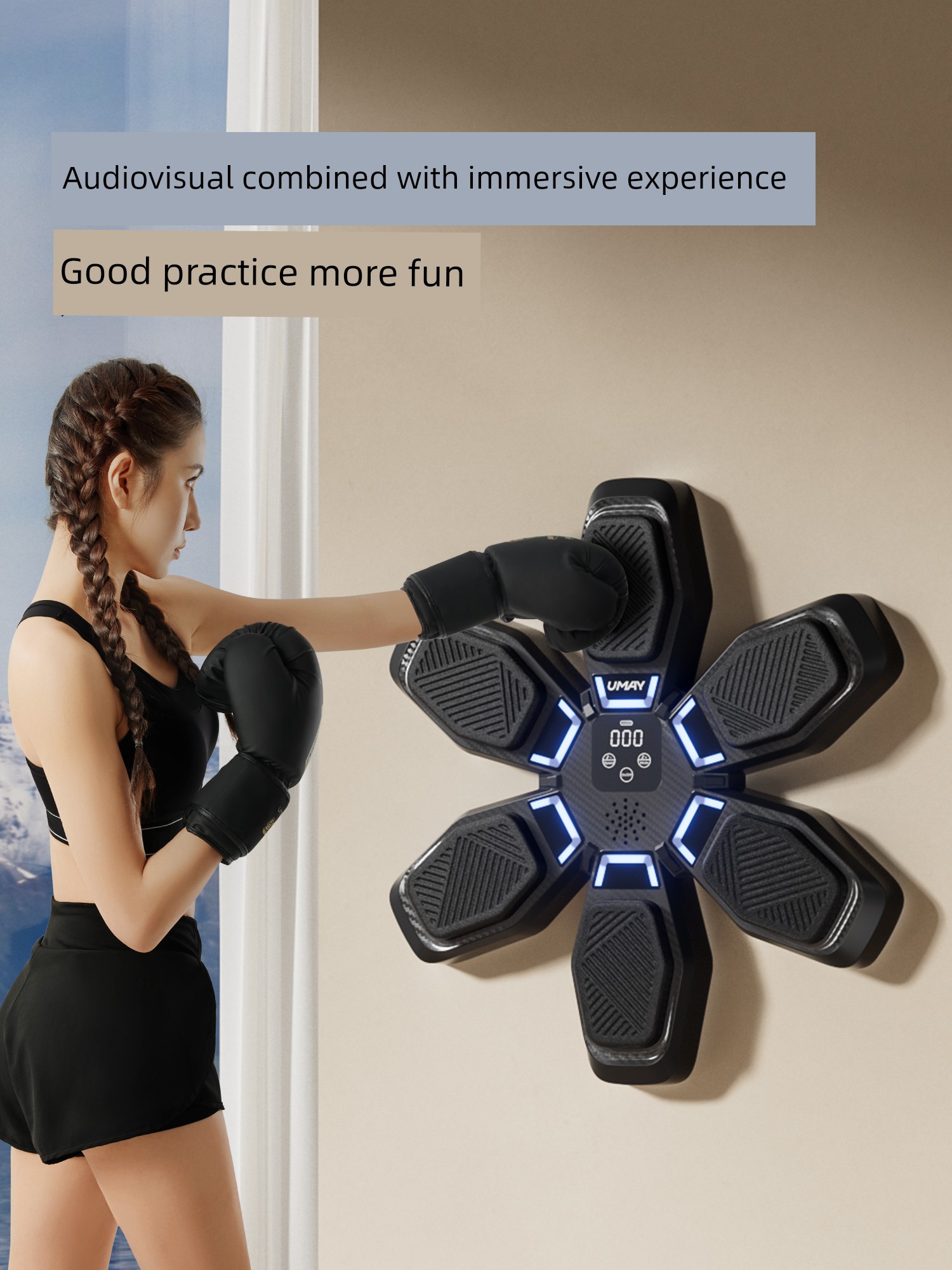 Yeejoo Smart Music Boxing Machine Trainer For Home Adult Strike Response Kids Wall Target Digital Wall Target Sanda