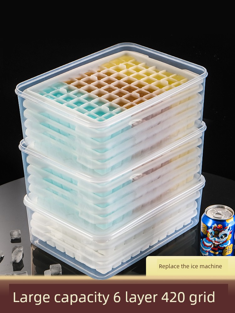Ice Cube Mold Commercial Ice Cube Mold Large Capacity Ice Cube Storage Box Food Grade Frozen Maker Ice Tray Handy Gadget