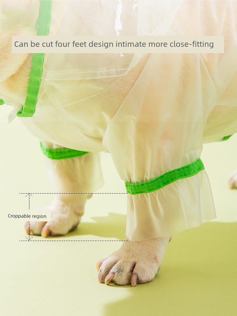 Hippie Dog Transparent Frosted Jarre Aero Bull Four-Legged Raincoat Rainy Day Handy Gadget Waterproof Quick-Drying Small Size Dogs Medium-Sized Dog Raincoat