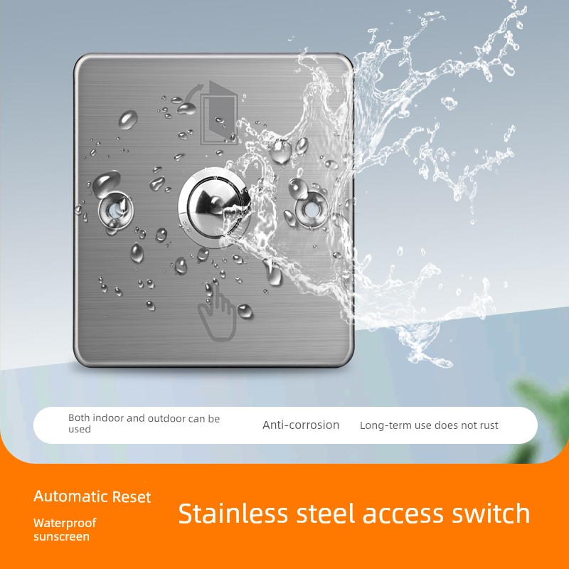 86 Type Reset Access Switch Community Hotel Building Door Switch Door Stainless Steel Normally Open Digital Access Control Button