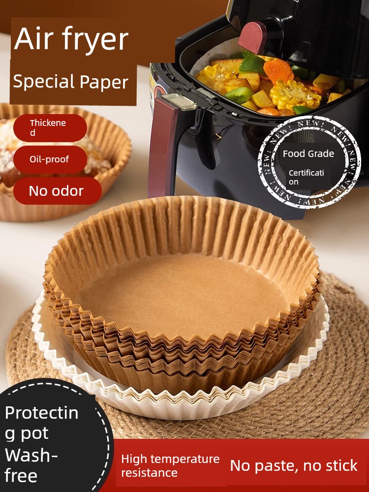 Jujiajia Air Fryer Special Paper Pallet round For Home Oil-Absorbing Sheets Kitchen Food Barbecue Grill Baking Tool Plate