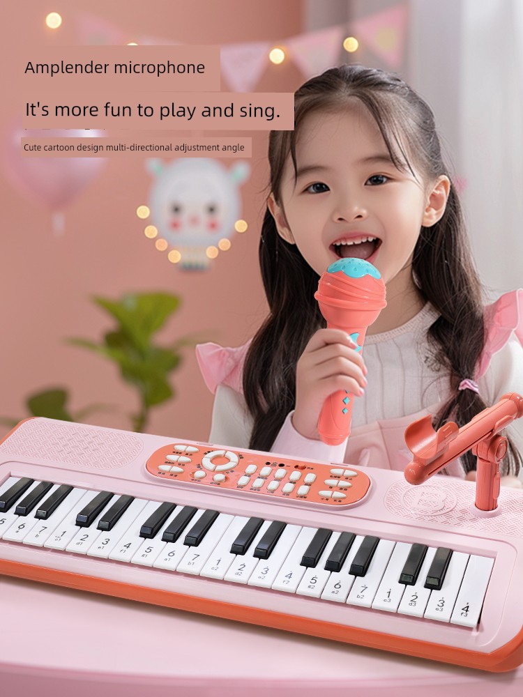 Electronic Keyboard Kids Musical Instruments Early Education Toys for Beginners Girls Little Piano Pattern Entry-Level Playing Baby Toddler Gifts