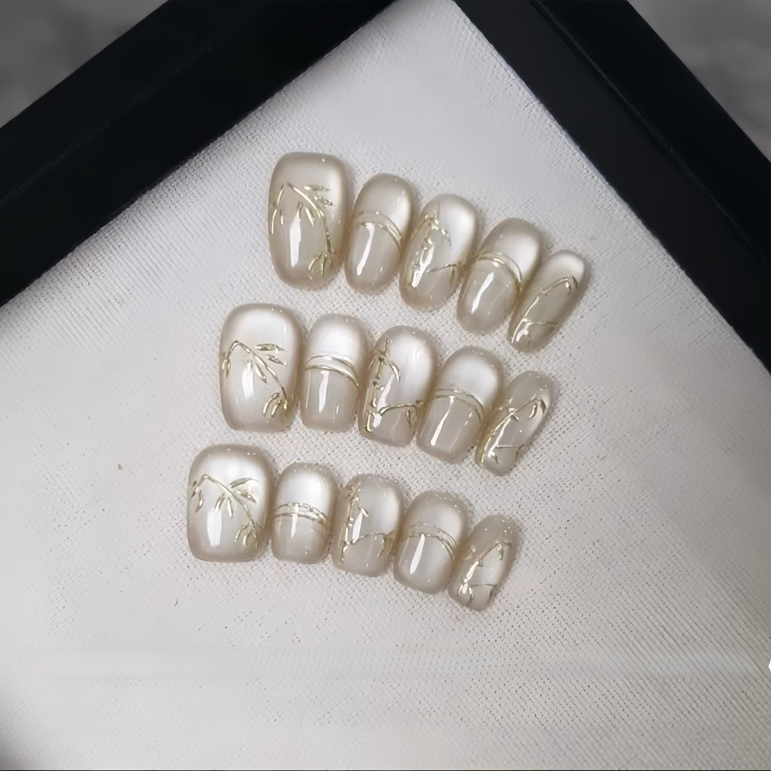 [Ten Li Jiangnan] New Chinese Style Bamboo Micro Glass Bead Silk Cat Eye Handmade Wear Nail Summer Manicure