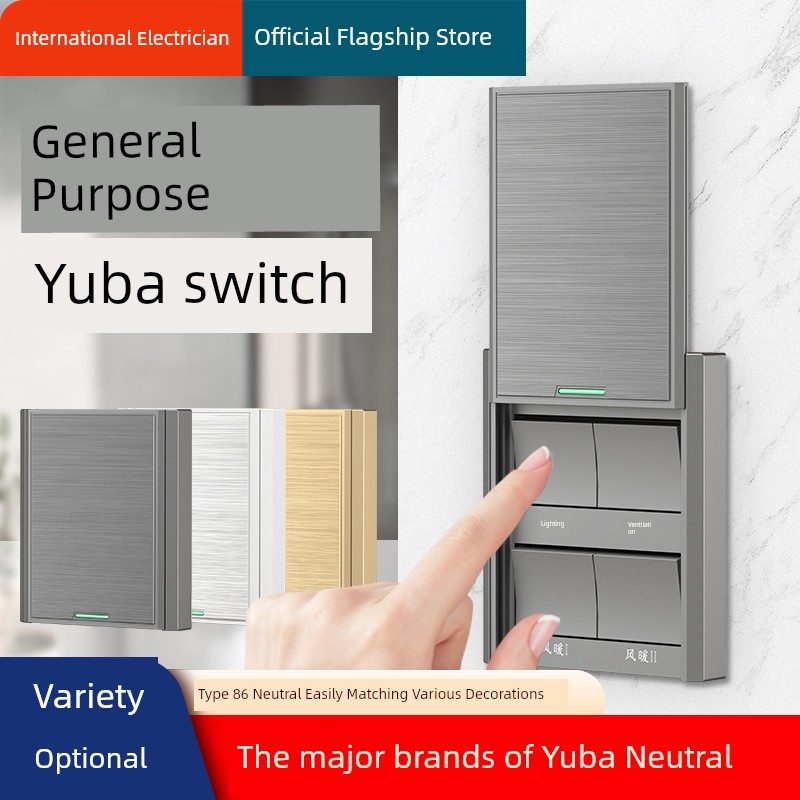 Waterproof Air-Heating Bath Heater Switch Five-Open Bathroom Dedicated Universal Sliding Cover Bathroom Five-in-One Five-Control Five-Open Panel
