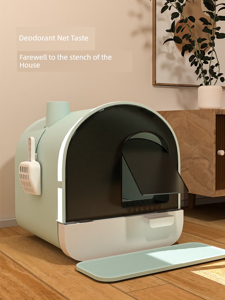 Litter Box Fully Enclosed Oversized Cat Toilet Deodorizing Filter Deodorant Litter Box Bason Drawer-Type Splash-Proof Cat Litter Basin Bason