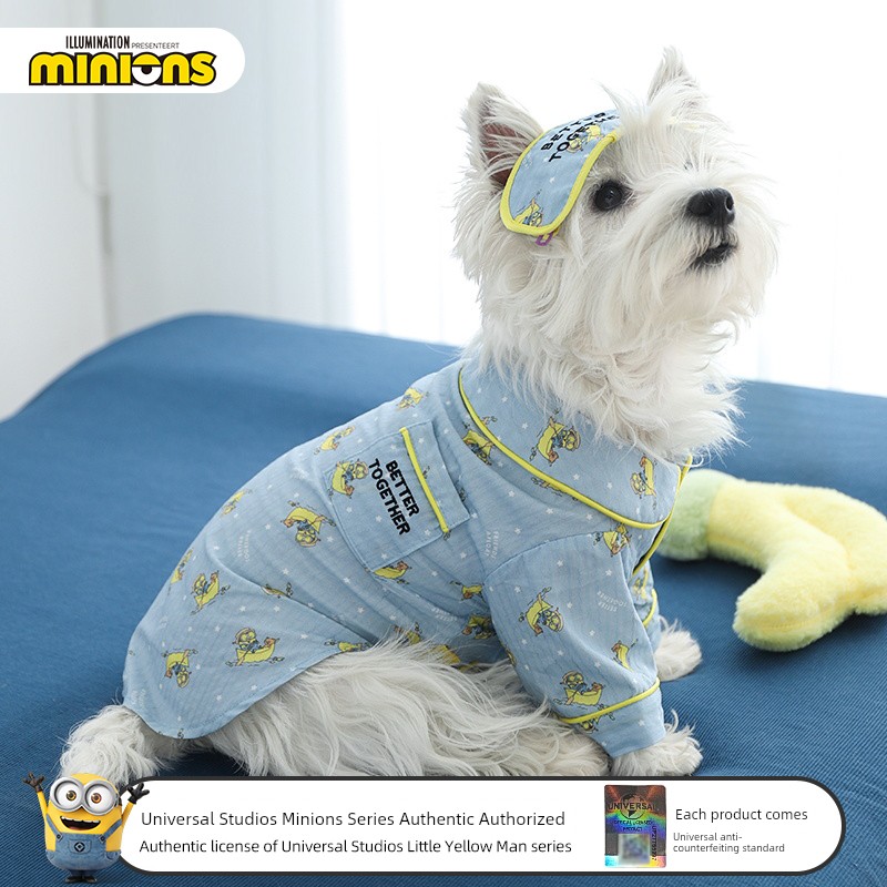Minions Co-Branded Spring and Autumn Pet Pajamas Summer Thin West Highland Cat Anti-Lint Dog Summer Clothes