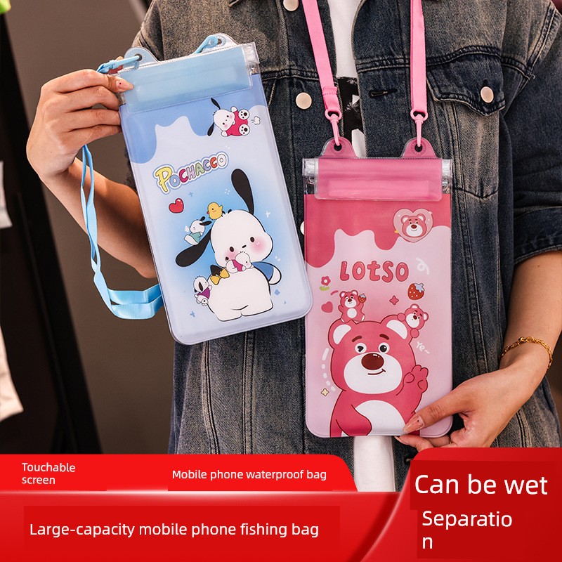 Cartoon Double-Layer Mobile Phone Waterproof Bag Waterproof Waist Bag Crossbody Diving Cover Swimming Drifting Neutral Hot Spring Touch Screen
