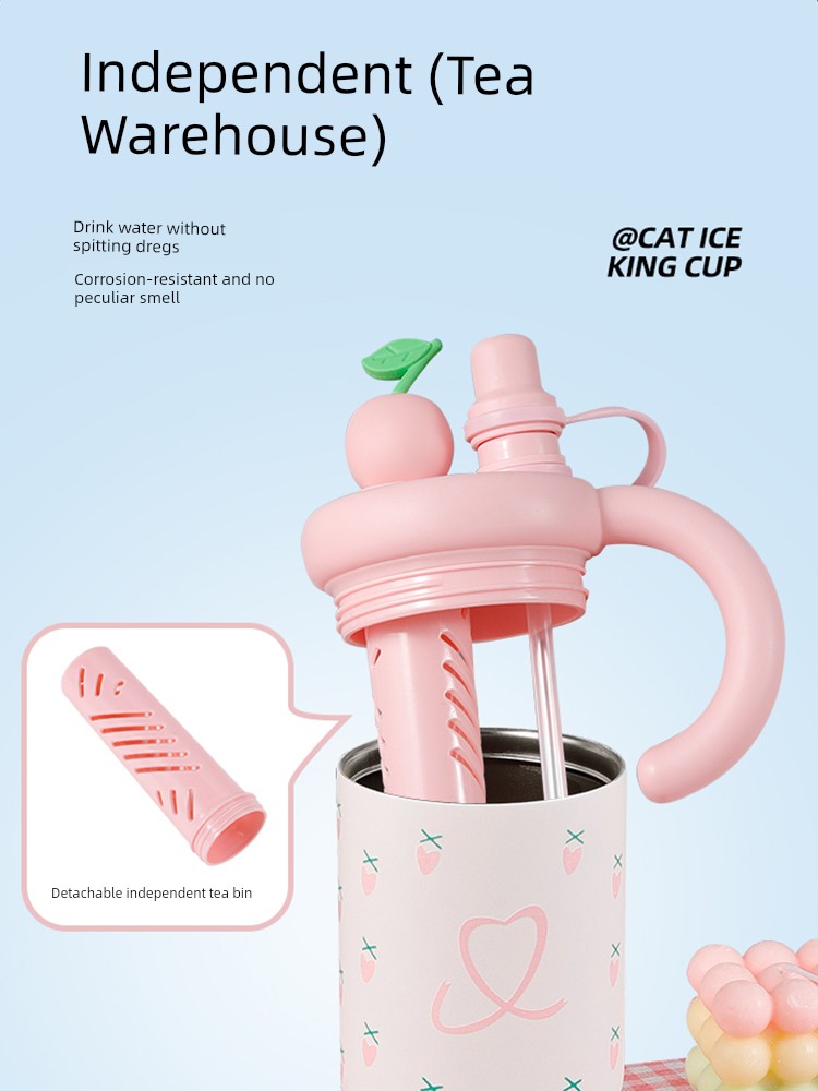 Jie'an Xi Giant Vacuum Cup Large-Capacity Water Cup Female 2024 New Arrival Good-looking 316 Straw Large Ice Cup