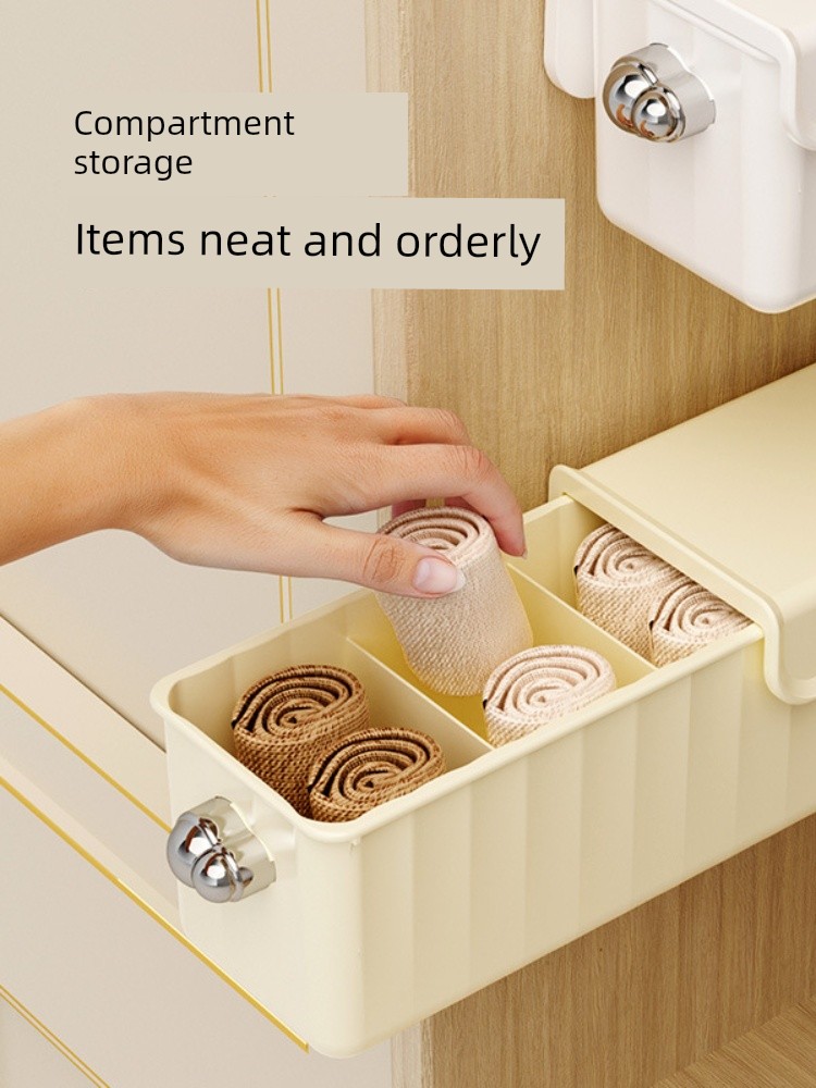 Home Underwear Underwear Storage Box Wall-Mounted Socks Finishing Box Wardrobe Drawer Storage Personal Clothing Three-in-One