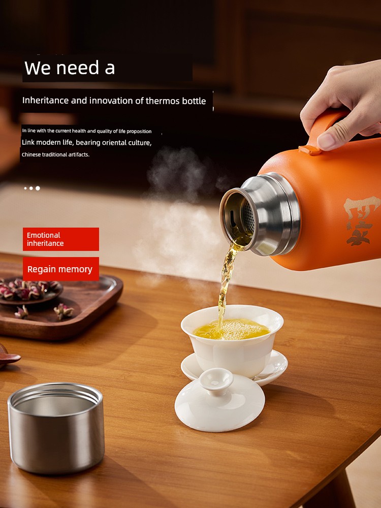 Kettle Insulation Pot Household Kettle Old-Fashioned Stainless Steel Liner Electric Kettle for Student Dormitory Thermo Tea Bottle