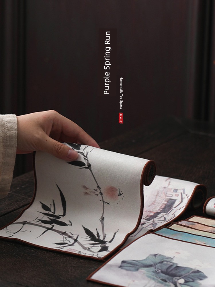 Jojo's L. Pd. Ziquan Jian. Chinese Fad Tea Towel Cloth High-Grade Suede Tea Table Towel Cloth | Varnish