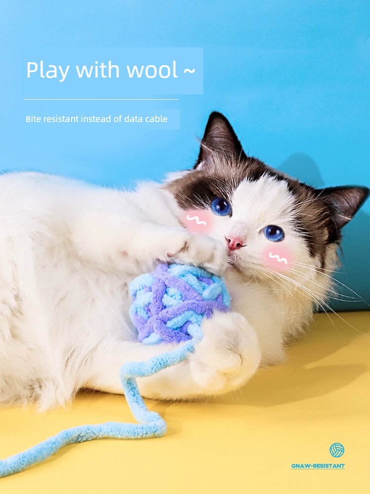 Woolen Yarn Ball Self-Hi Relieving Stuffy Bite-Resistant Molar Cat Toy
