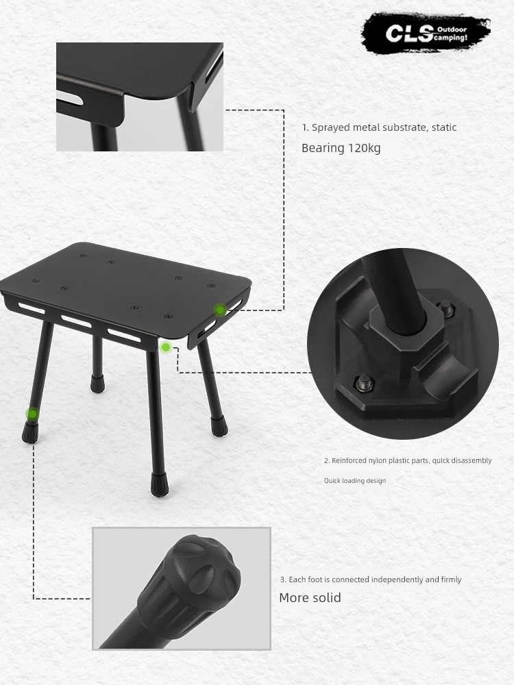CLS Outdoor Dual Use Mini Folding Table Camping Stool Portable Barbecue Fishing Sketch Chair Folding Bench Maza