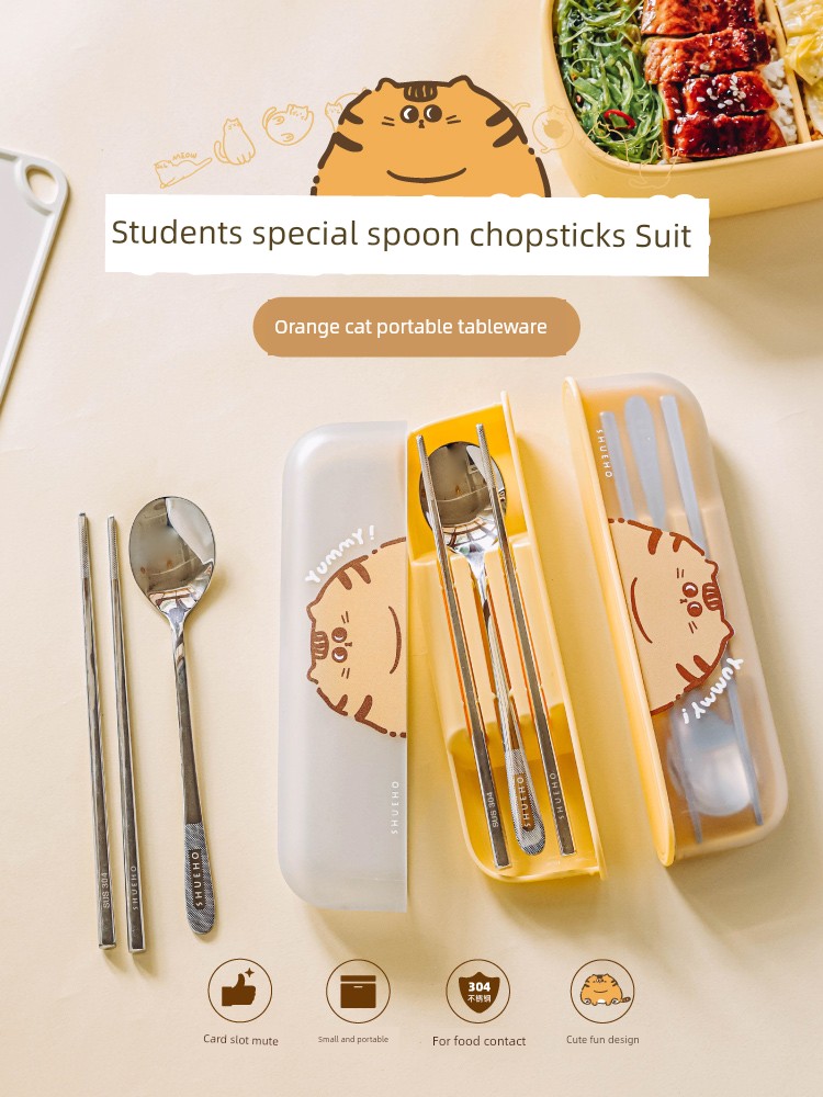 Tree Can Be Dedicated Stainless Steel Chopsticks Grade 1 Cutlery Box