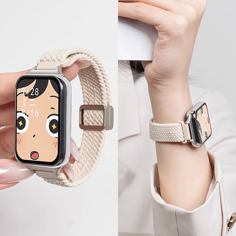 Suitable for Xiaomi Bracelet 8pro Strap 9pro Watch Magnetic Woven Redmi Watt4 Wrist Strap Fall and Winter Redmiwatt4 Smart Sports Redmi Eight Or Nine Generation Classy Girls Replacement Accessories
