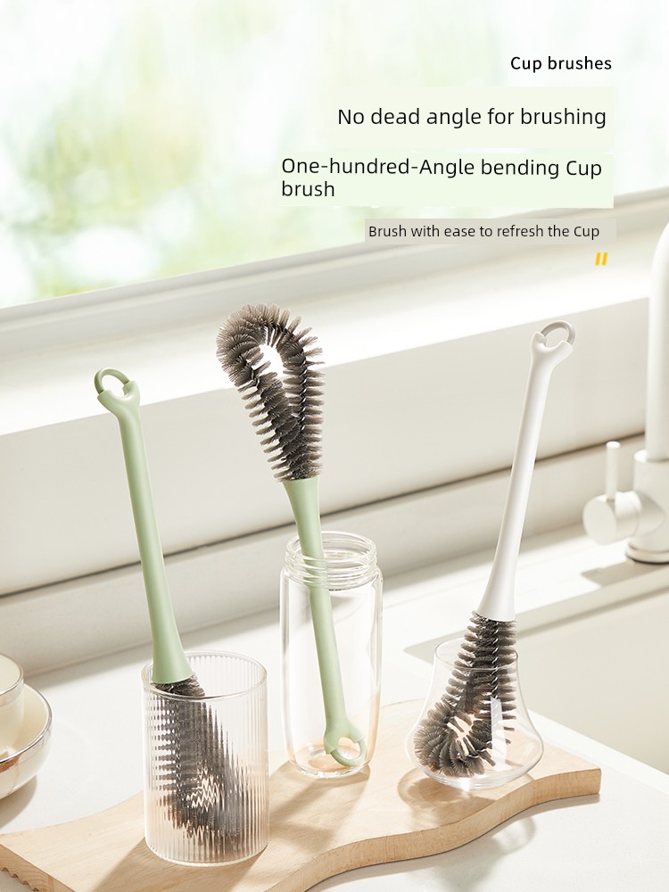 Long Handle Cup Mouth Brush Bottle Feeding Bottle Bottle Mouth Brush the Cup Special Wash Cup Cleaning Brush For Home Cleaning Gadget