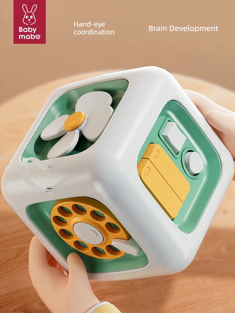 Montessori Early Education Rubik's Cube Moving Music Baby 1 Year Old 2 Baby Switch Busy Ball Hexahedron Multifunctional Educational Toys