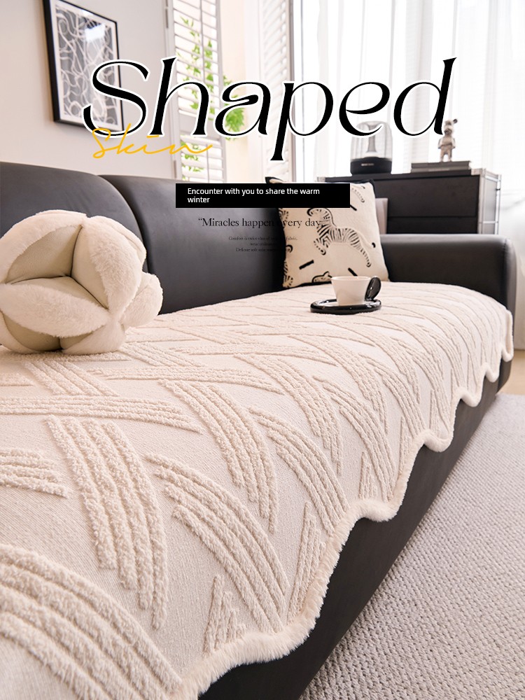 Special-Shaped Sofa Cushion Autumn and Winter Stuffed 2025 New Arrival Fancy Fixed Non Slip Straight Row Leather Sofa Cushion Cover Cloth