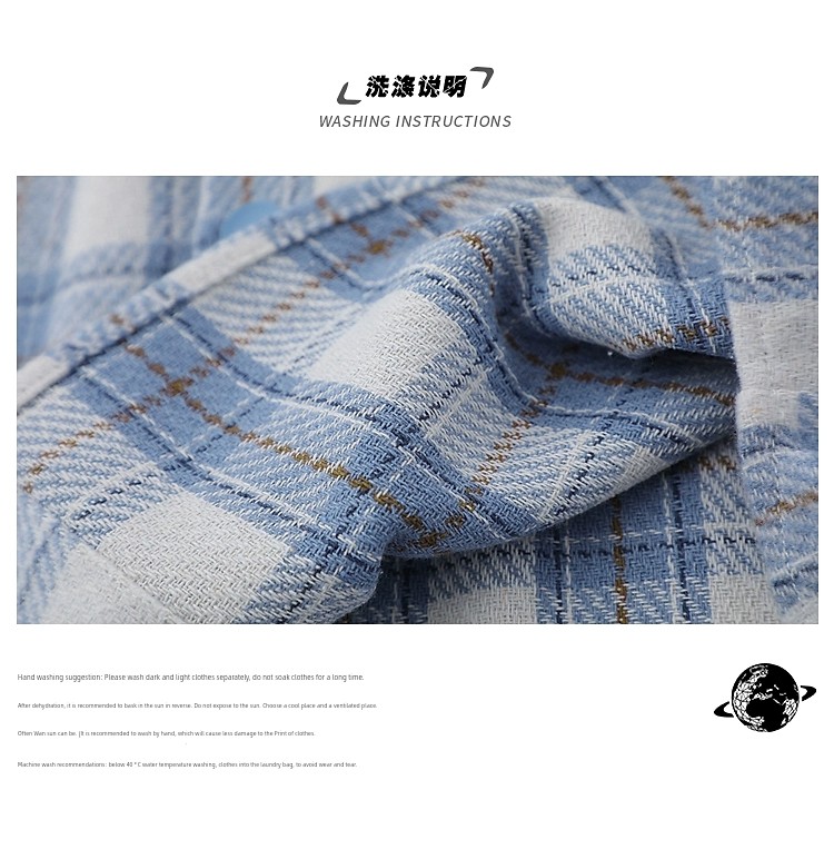 American Retro Plaid Woolen Hooded Long Sleeves Shirt