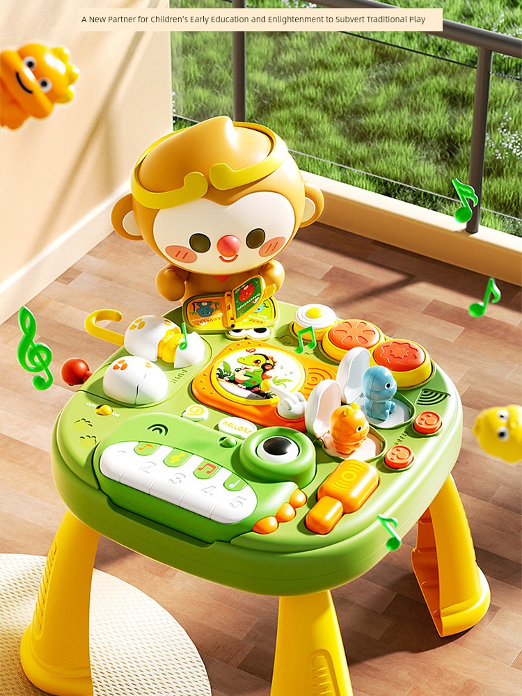 Multifunctional Infant Puzzle Gaming Table Early Education Study Table Intelligence Development Brain-Moving Gift Learning Male and Female Toys