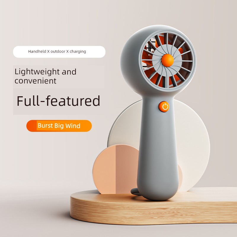 2024 New Arrival Turbine Small Handheld Fan Super Strong Wind USB Charging Mini-Portable Student Dormitory Office Desk Surface Panel Mute Carry around Small Electric Fan Outdoor Cooling Artifact