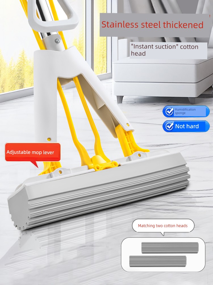 Double up PVA Mop Toilet Mop Absorbent Household Sponge Mop Hand Wash-Free 2023 New Arrival