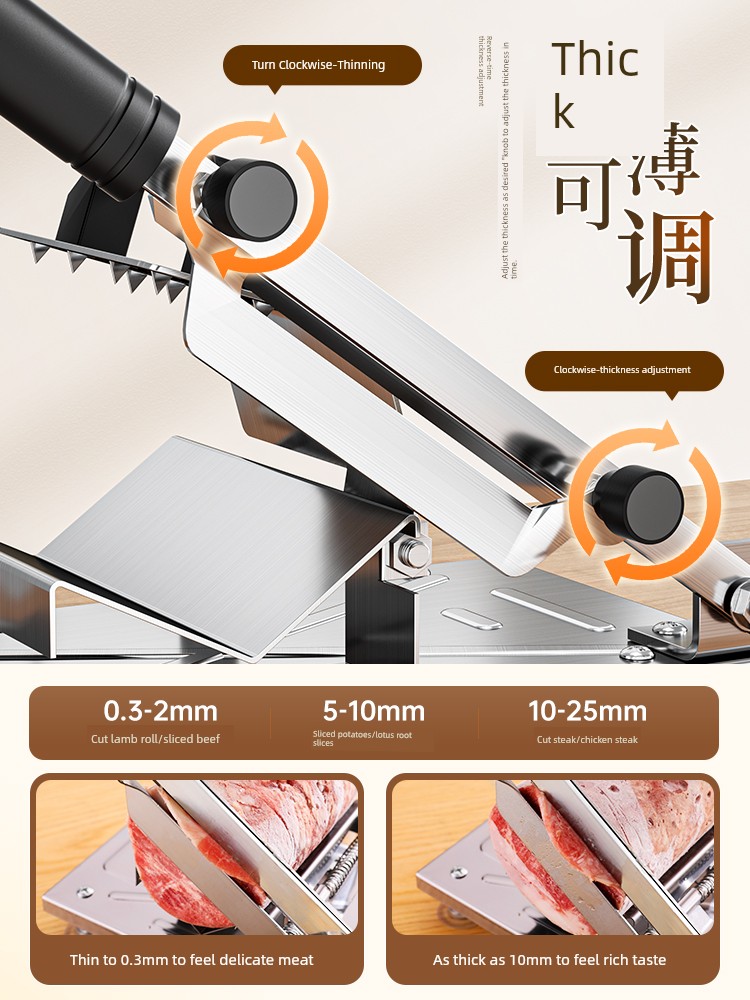 Multifunctional For Home Meat Slicer Manual Beef Lamb Roll Slicer Cut Rice Cake Knife Frozen Meat Beef Slices Marvelous Meat Cutter