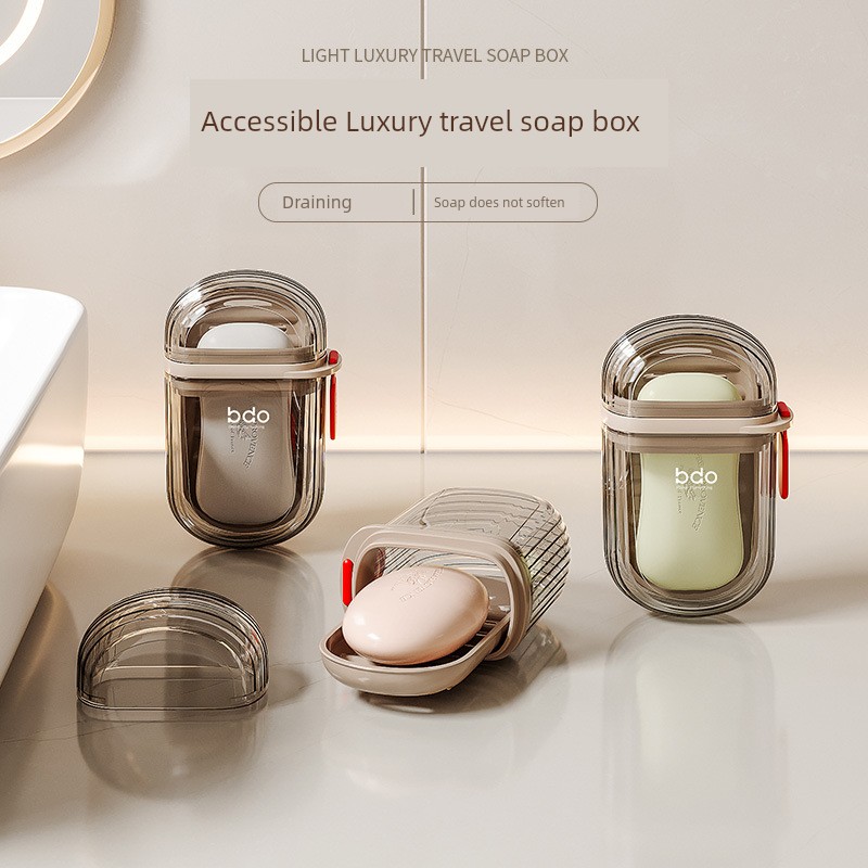 Fragrant Soap Box Travel Portable Mini Small Soap Box Sealed Drain with Cover Soap Box Soap Box Transparent Hair