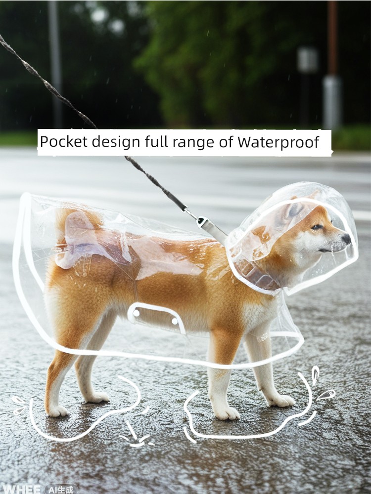 Puppy Cloak Bellyband Medium-Sized Dog Transparent Dog Raincoat