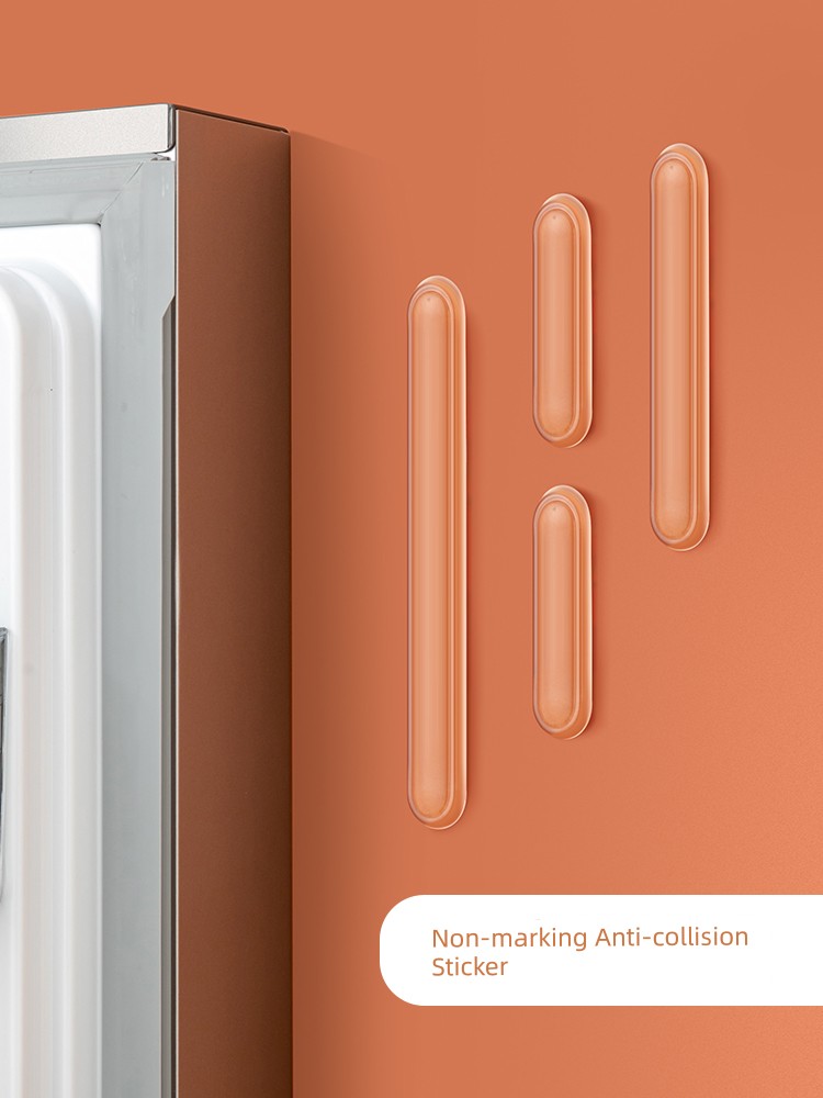 Refrigerator Anti-Collision Sticker Silicone Door Handle Collision Pad Door Rear Cabinet Door Door Crash Pad Transparent Strip Mute Stickers Handy Gadget
