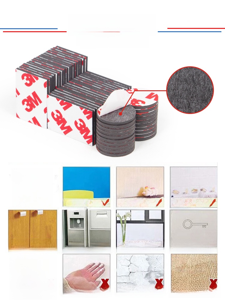 Blackboard Magnetic Stickers Teaching Aids Soft Magnetic Sheet Rubber Magnet 3M Adhesive round Magnetic Patch Cutting-Free Magnetic Paste Iron Absorbing