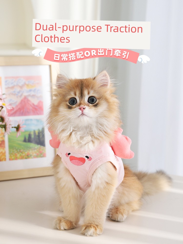Puppy Outing Summer Vest Hand Holding Rope Dog Clothes