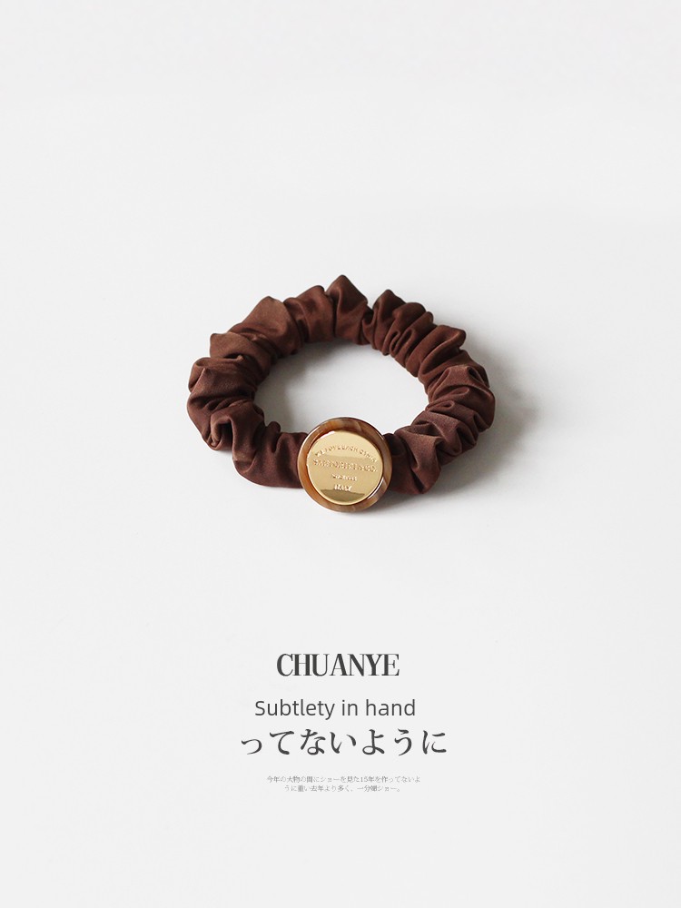 Kawano round Label Bun Minimalist Large Intestine Hair Ring