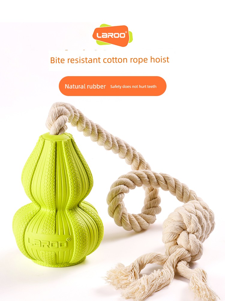 Leno Dog Knot Toy Tug of War Pull Golden Retriever Puppy Bite-Resistant Ball Small, Medium and Large Dogs Molar Self-Hi Interaction