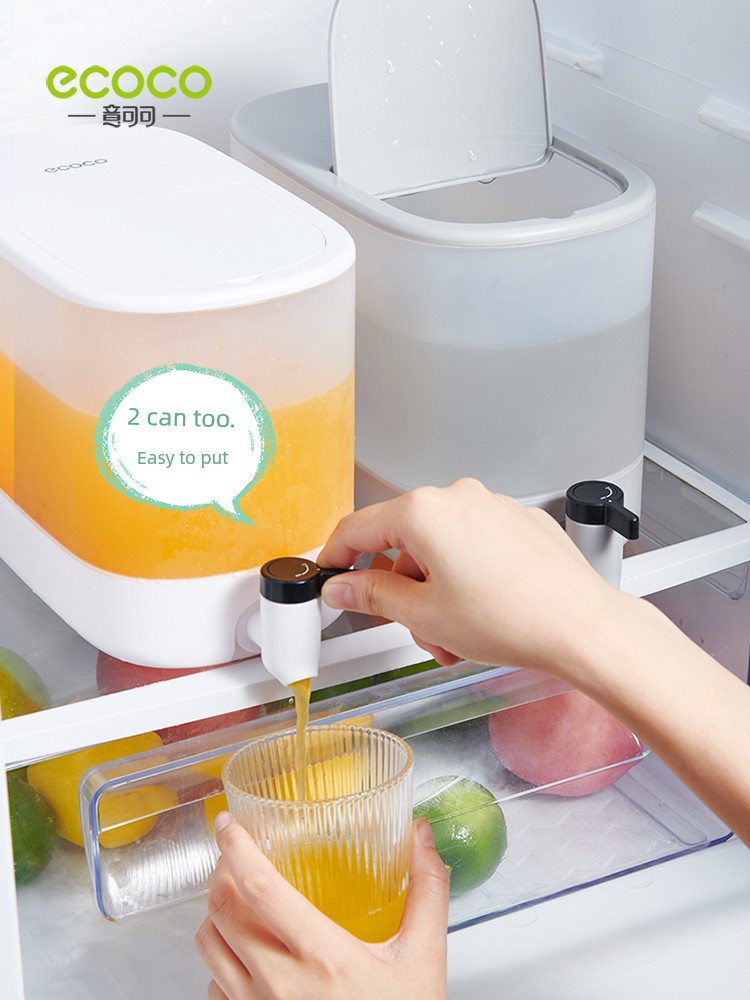 Cold Water Bottle with Faucet For Home Refrigerator Cold Boiled Water Juice Fruit Drink Tea Barrel Large Capacity Heat Resistant Cold Water Jug