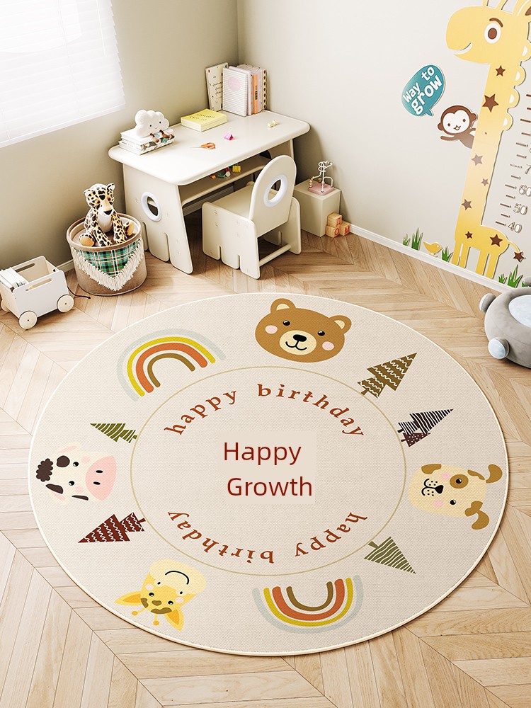 Baby One Birthday Party Zhuazhou Carpet Boy Girl Children's Room round Fancy Floor Mat Bedroom Playing Crawling Mat