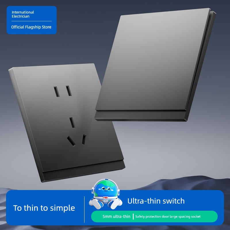International Electrician Ultra-Thin 86 Type 3-Way and Double Control Switch For Home Wall-Mounted Socket Panel Double Three Triple 3 Open