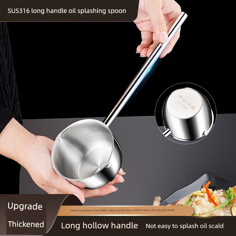 316 Stainless Steel Oil Pan Internet Celebrity Hot Oil Handy Gadget Small Pot Milk Pot Boiling Oil Pan Oil Drip Oil Small Pot