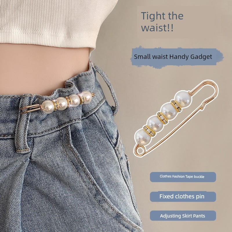Джинсовый утягивающий гаджет для талии, маленький утягивающий зажим для юбки, модная тесьма, фиксирующий брошь-аксессуар для одежды, женские