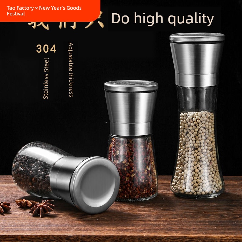 For Home Manual Freshly Ground Sea Salt White Pepper Stainless Steel