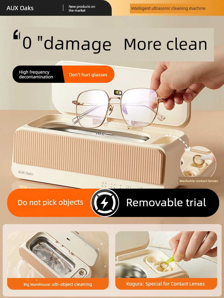 Ox Ultrasonic Glasses Washing Household Jewelry Tooth Socket Cleaning Machine Contact Lens Cleaning Machine Handy Gadget Automatic