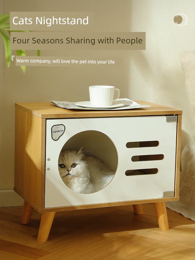 Cat Bedside Table Cat Nest Suitable for All Seasons Use Cat to Share Semi-Closed Cat House Heattech Pet Cat Bed Shelter