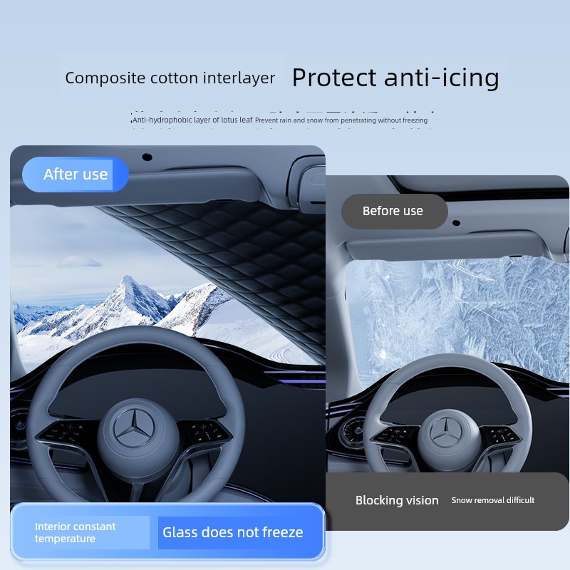 Car Windshield Glass Antifreeze Cover Snow-Proof Snow Cover Car Cover Winter Frost-Proof Side Window Car Cover Thickened